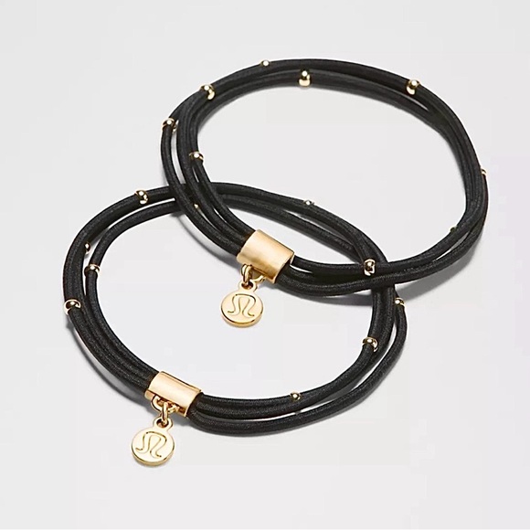 lululemon athletica Accessories - NWT/ lululemon 🍋  Black Charm Hair Elastics